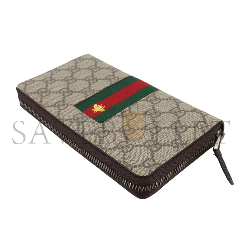 GUCCI GG SUPREME ROUND ZIPPER LONG WALLET 408831 (19*10*2.5cm)